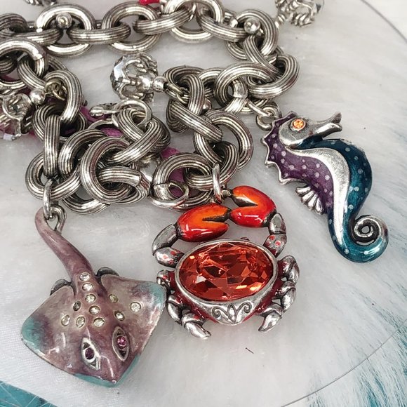 Brighton Ocean Marvels Crystal Charm Bracelet EUC - Picture 10 of 10
